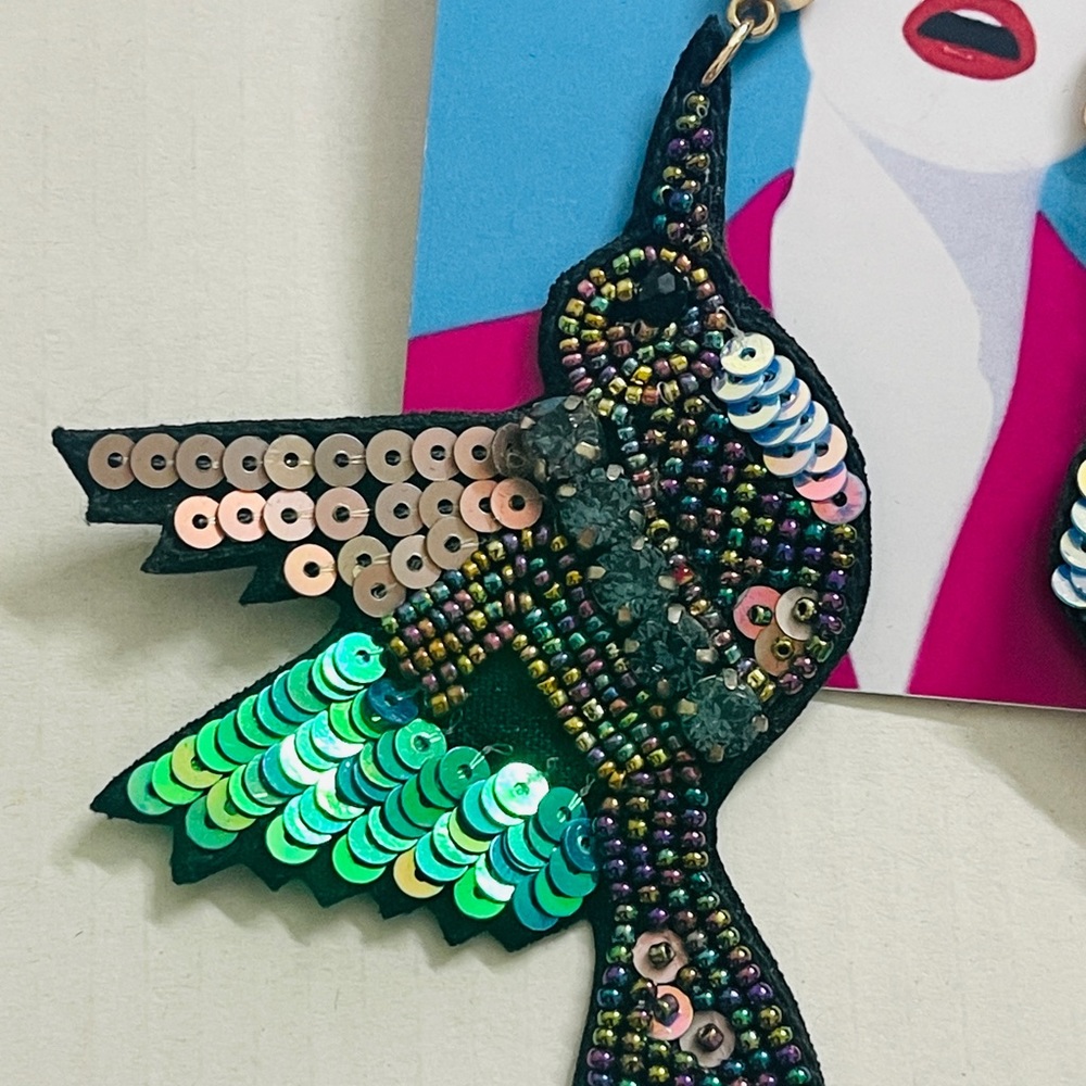 Handmade sequence earrings - Picture 3 of 3